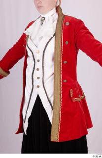  Photos Woman in Historical Dress 75 17th century Historical clothing red jacket upper body 0002.jpg